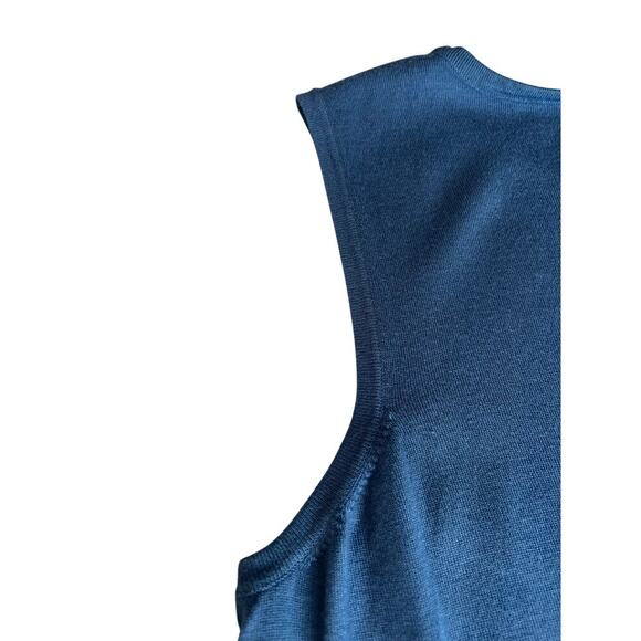 Chico's Knit Tank with Neck Detail, Size 3, XL, Blue, Round Neck, Office, Soft - Picture 7 of 8